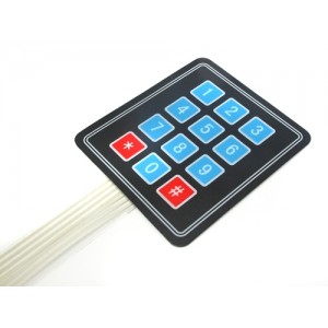 Sealed Membrane 4X3 Button Pad with Sticker